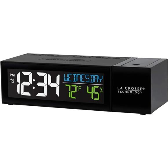 Pop-Up Bar Projection Alarm Clock with USB Charging Port, 6.51" L x 2.56" W - Picture 2 of 6